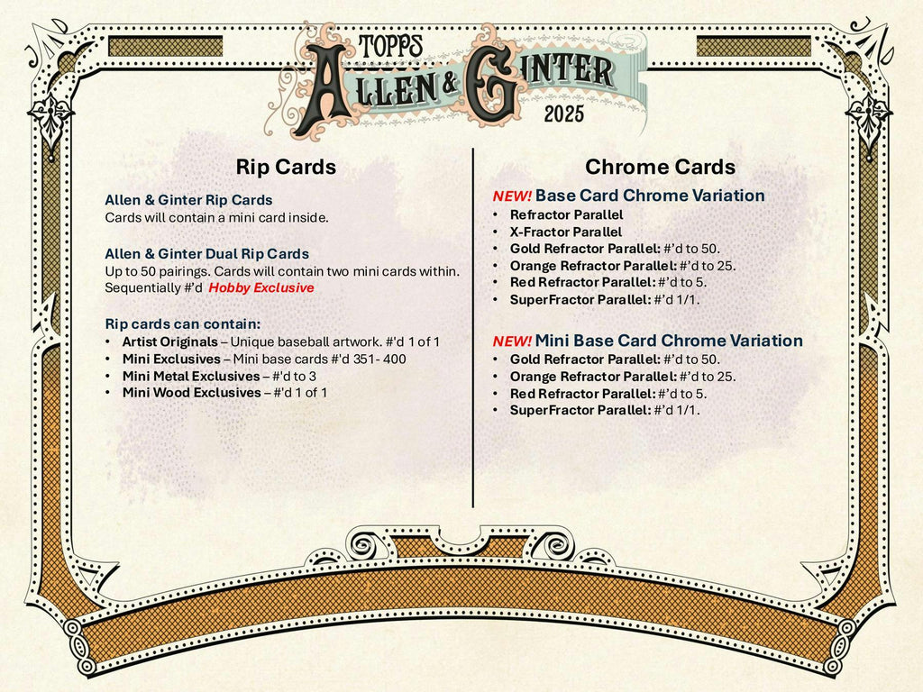 2025 Topps Allen & Ginter Baseball 8-Pack Blaster Box (12/3)