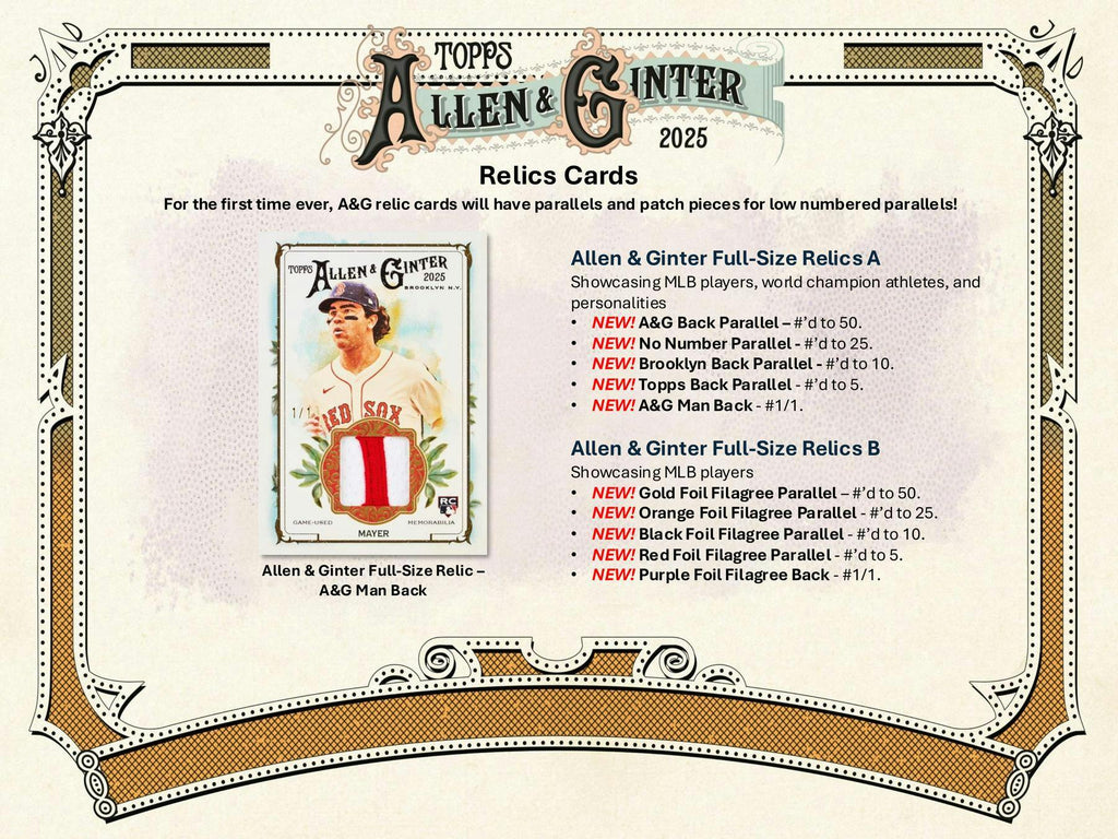 2025 Topps Allen & Ginter Baseball 8-Pack Blaster Box (12/3)