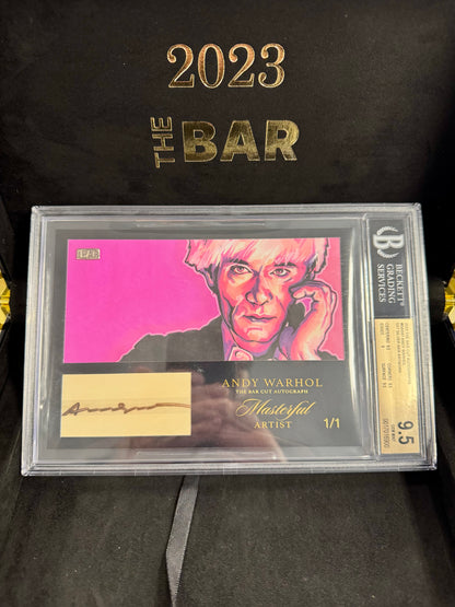 2023 Keepsake The Bar 1/1 Cut Autograph Edition #BAR47 Andy Warhol Auto – BGS 9.5 Slabbed (5x7 Silver Bar Artwork)