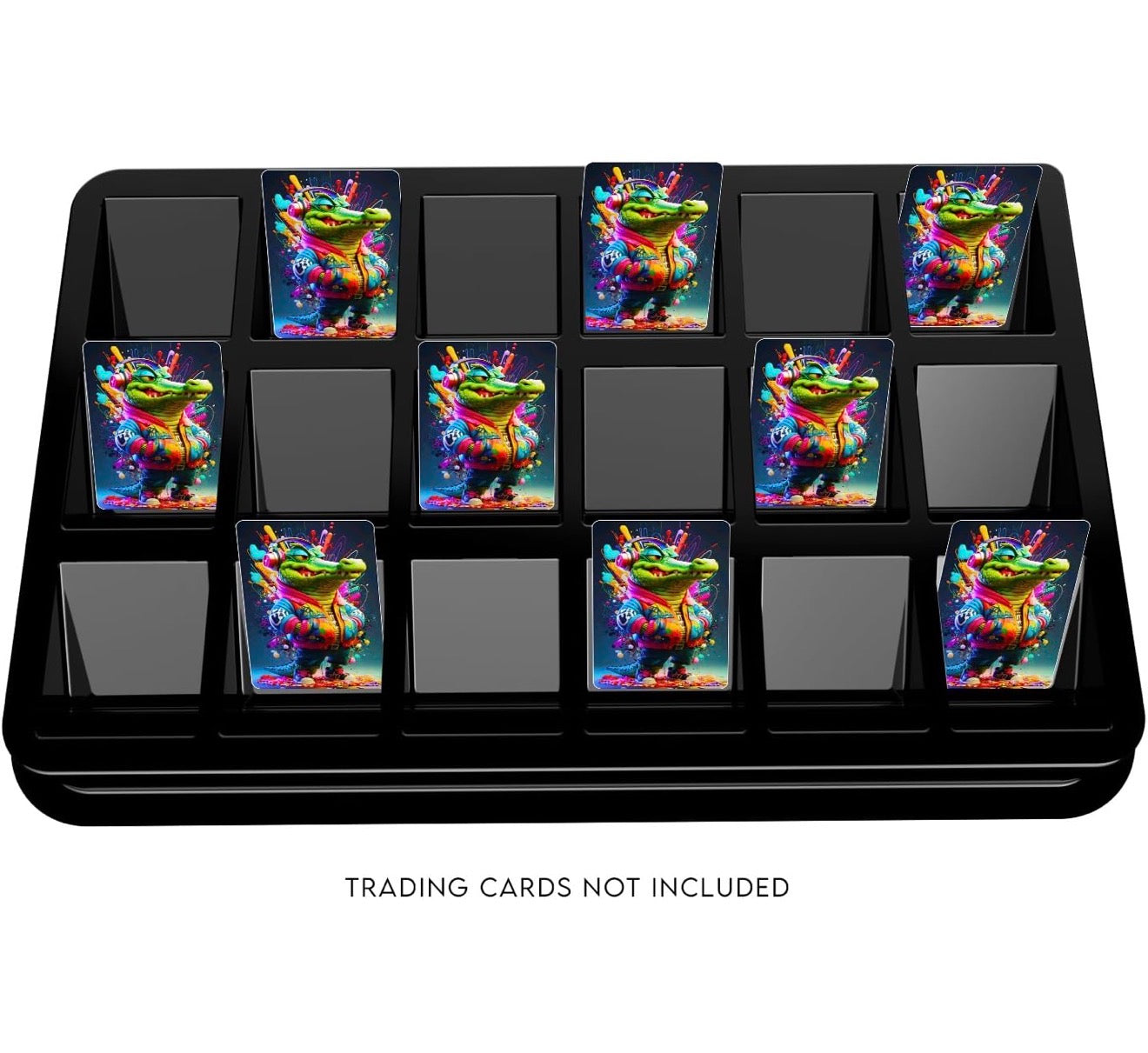Card Sorting Tray 20”x13”x2” Stackable Trading Card Organizer 18-cell Display Case