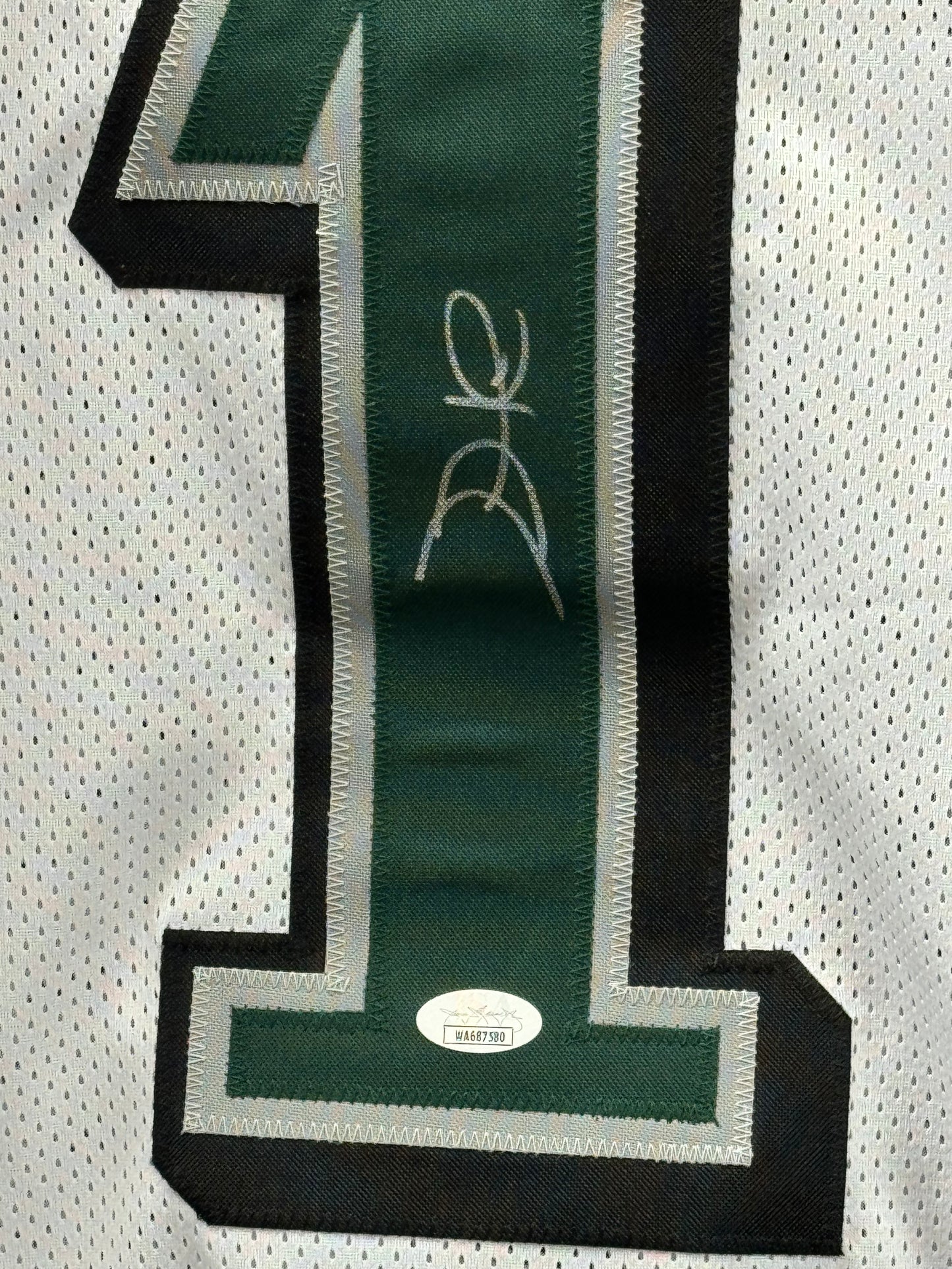 Jalen Hurts (Philadelphia Eagles #1) autographed custom white jersey w/ JSA COA