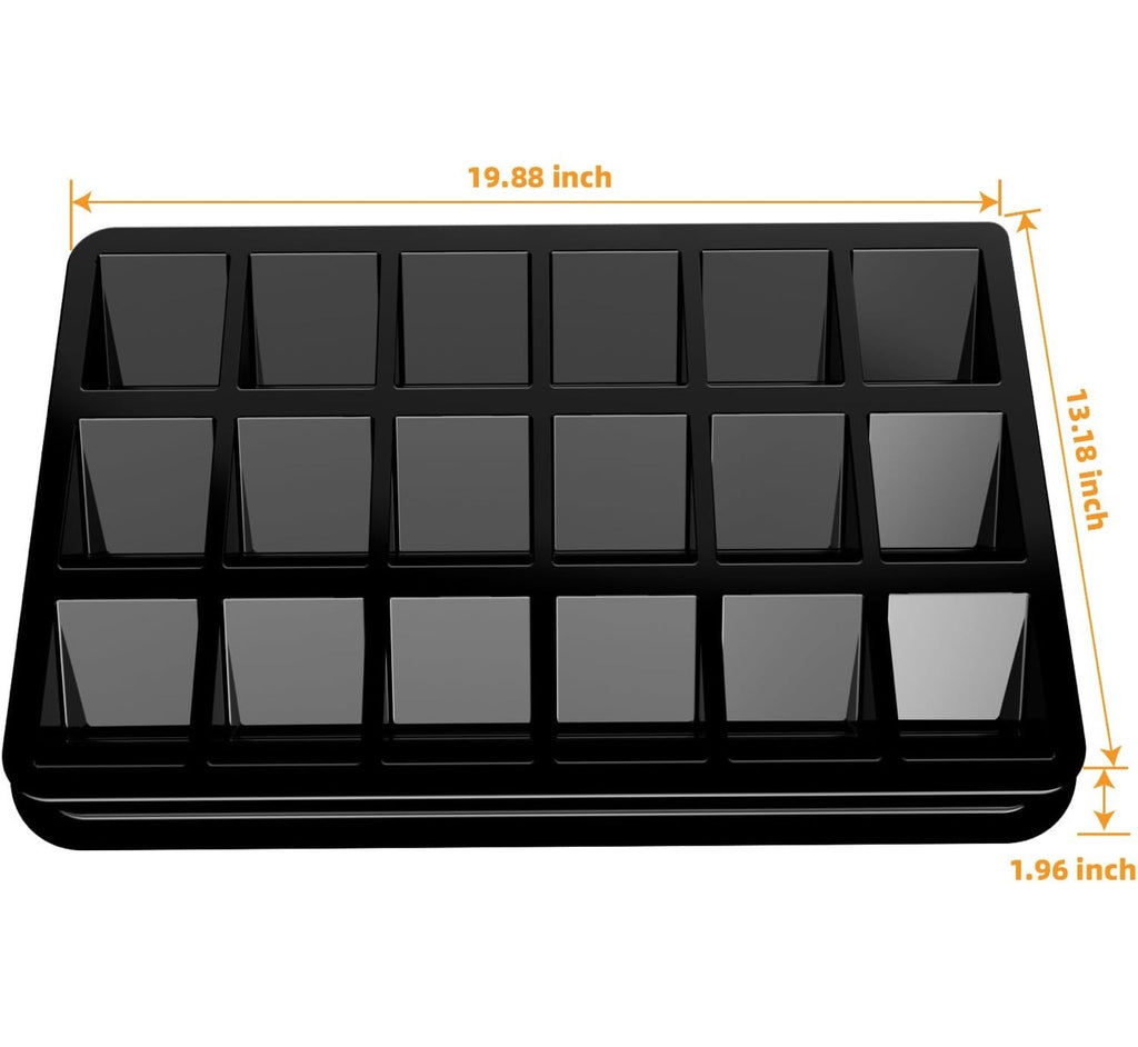 Card Sorting Tray 20”x13”x2” Stackable Trading Card Organizer 18-cell Display Case