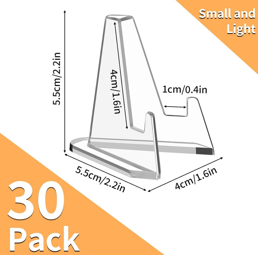 Clear Acrylic Card Display Stands (30-pack)