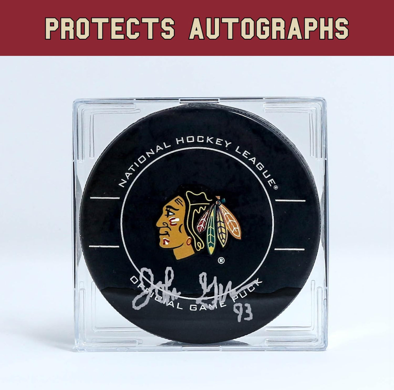Hockey Puck Case, Crystal Clear Puck Holder - Fits Official Size Hockey Puck