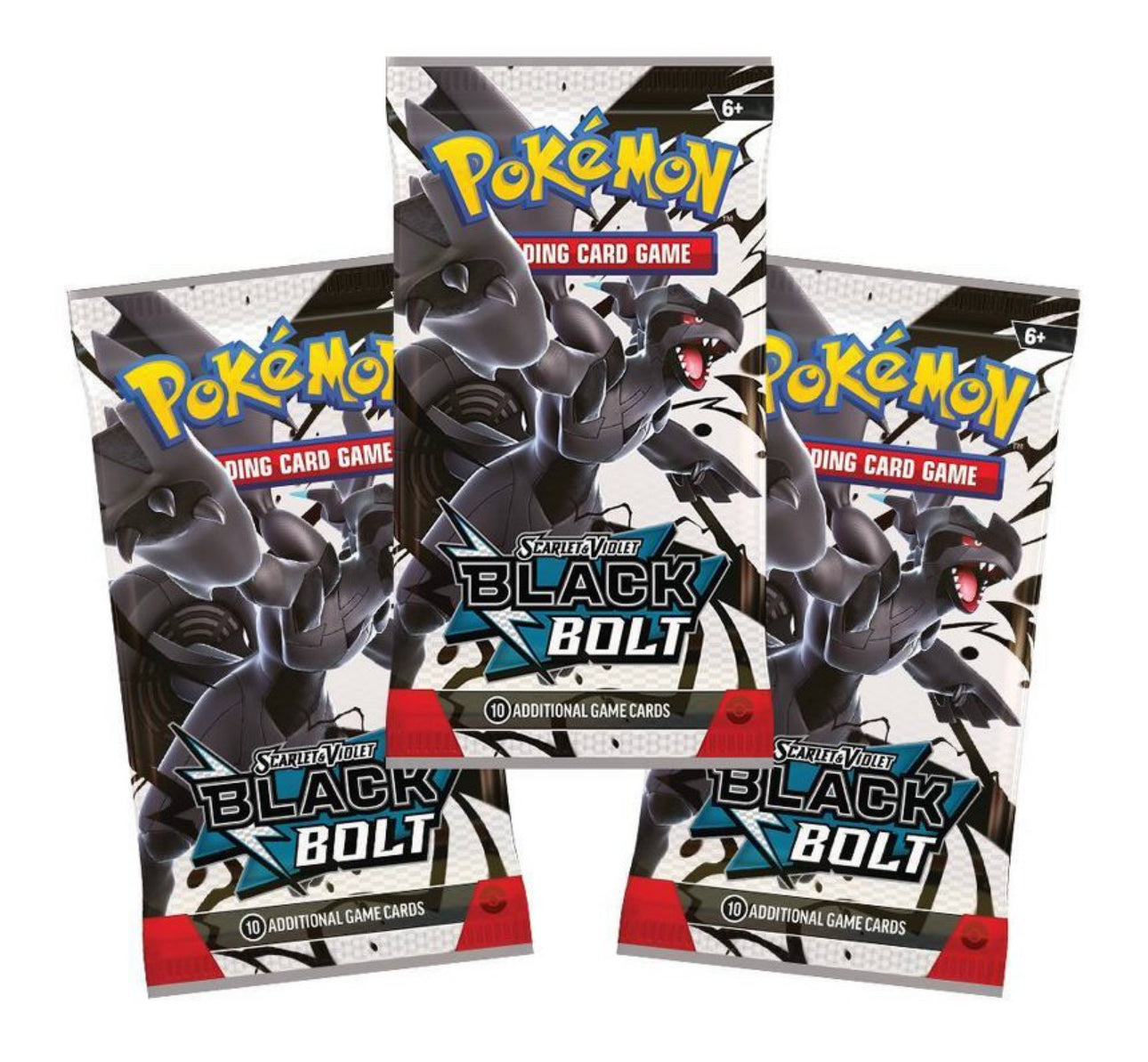 Pokemon Scarlet & Violet SV10.5 Black Bolt Tech Sticker 3-Pack Blister