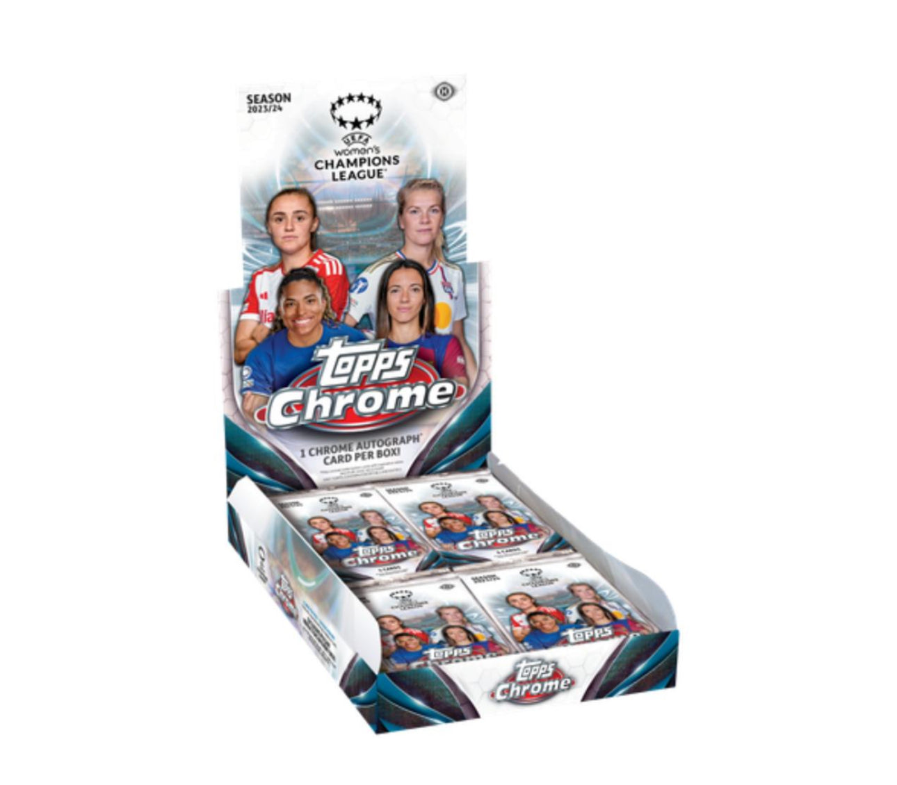 2023-24 Topps Chrome UEFA Women's Champions League Soccer Hobby Pack