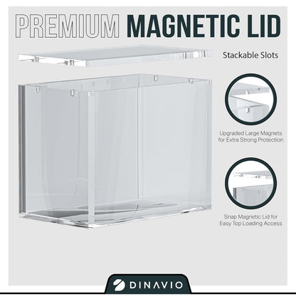Ultra Thick Acrylic Booster Box Stackable Display Case Protector with 5x3mm Strong Magnets
