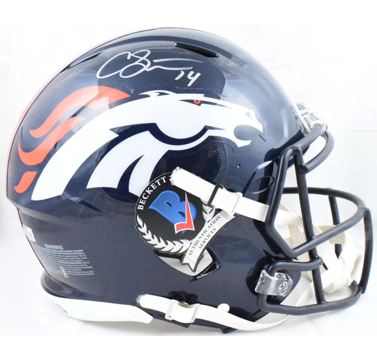 Courtland Sutton (Broncos) autographed full size helmet w/ Beckett COA