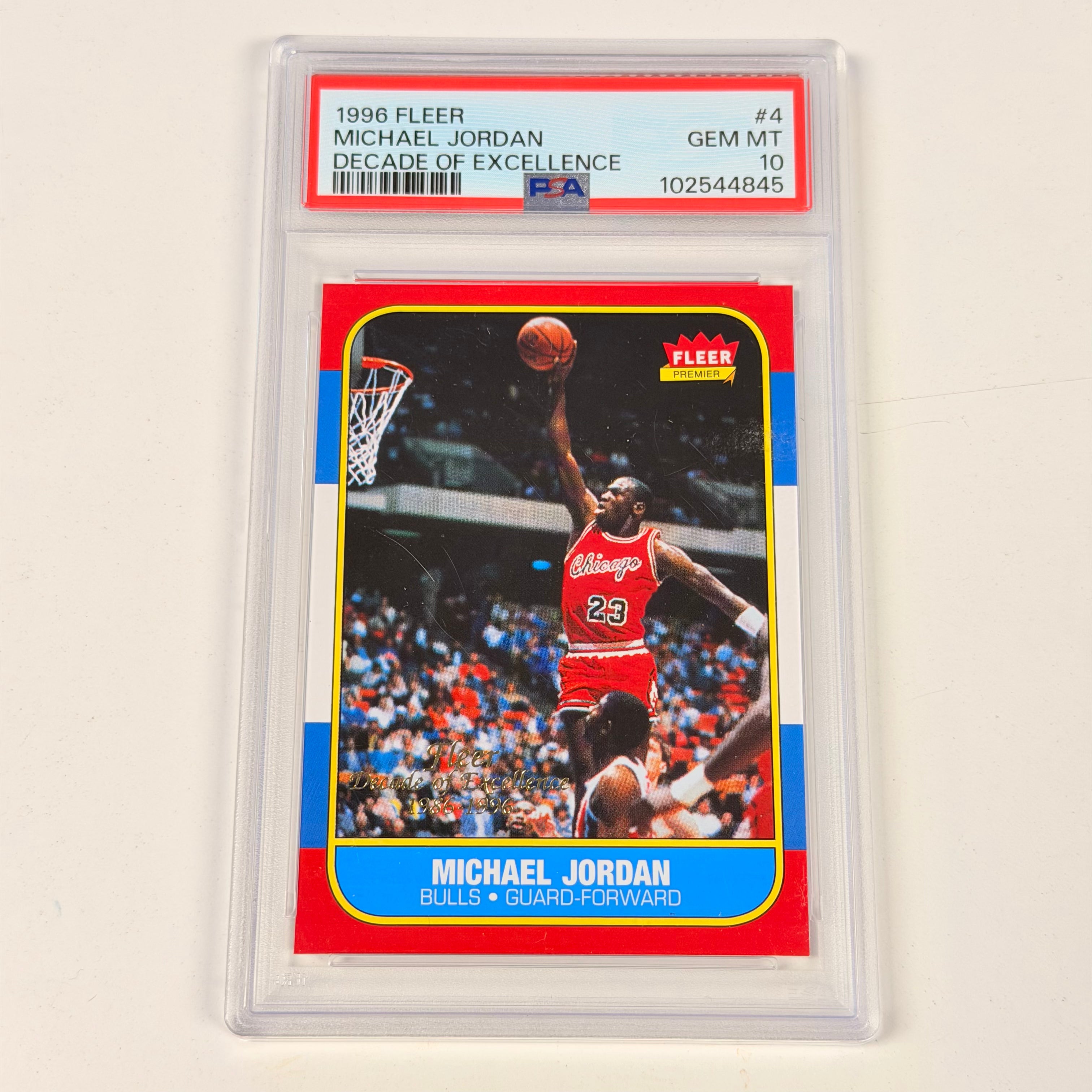 1996 FLEER DECADE OF EXCELLENCE #4 MICHAEL JORDAN DECADE OF EXCELLENCE