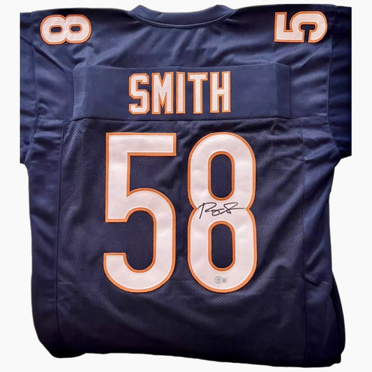 Roquan Smith (Chicago Bears #58) autographed custom black jersey w/ Beckett COA