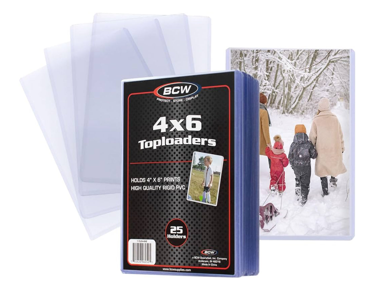 BCW 4x6 Photo & Postcard Topload Holders – 25 Pack | Rigid 4x6 Toploader Protectors for Photos, Prints, and Postcards