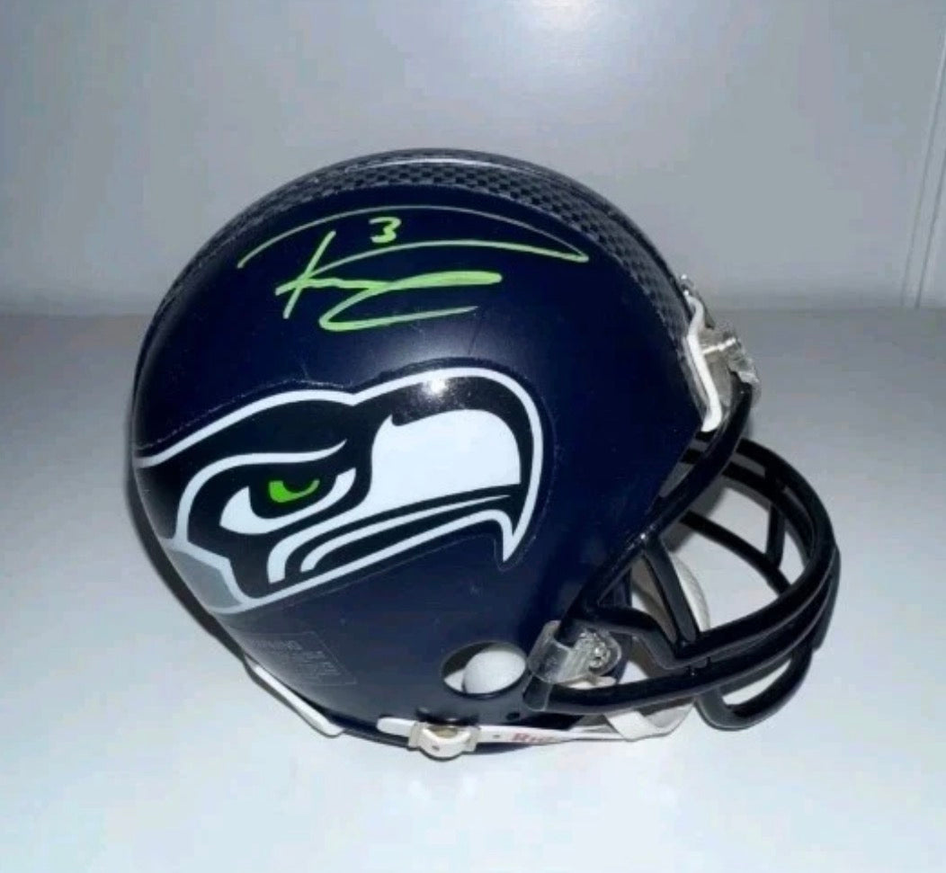 Russell Wilson Mini Helmet Autographed Seattle Seahawks w/ Beckett COA