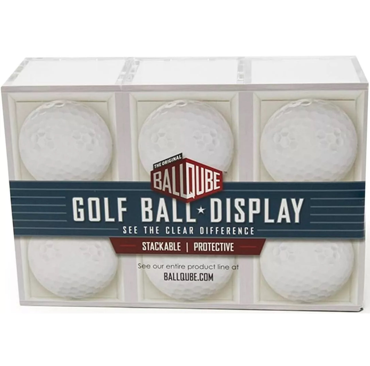 BallQube Golf Ball Display Case - Package of 6