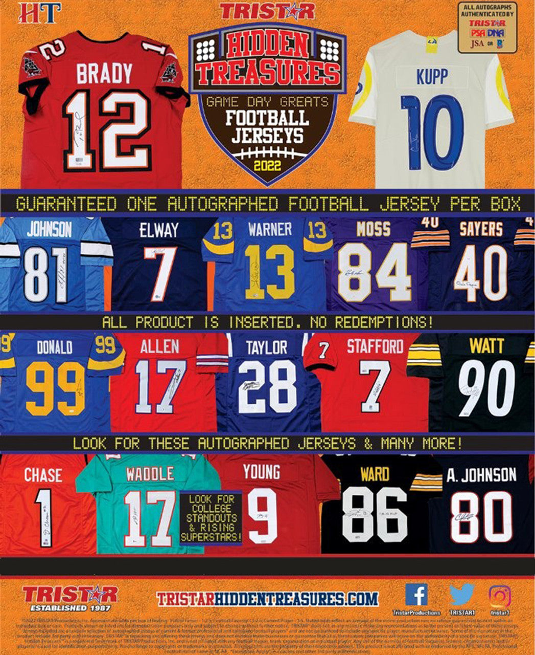 2022 TriStar Hidden Treasures Game Day Greats Jersey Football Series 9 Factory Sealed Box