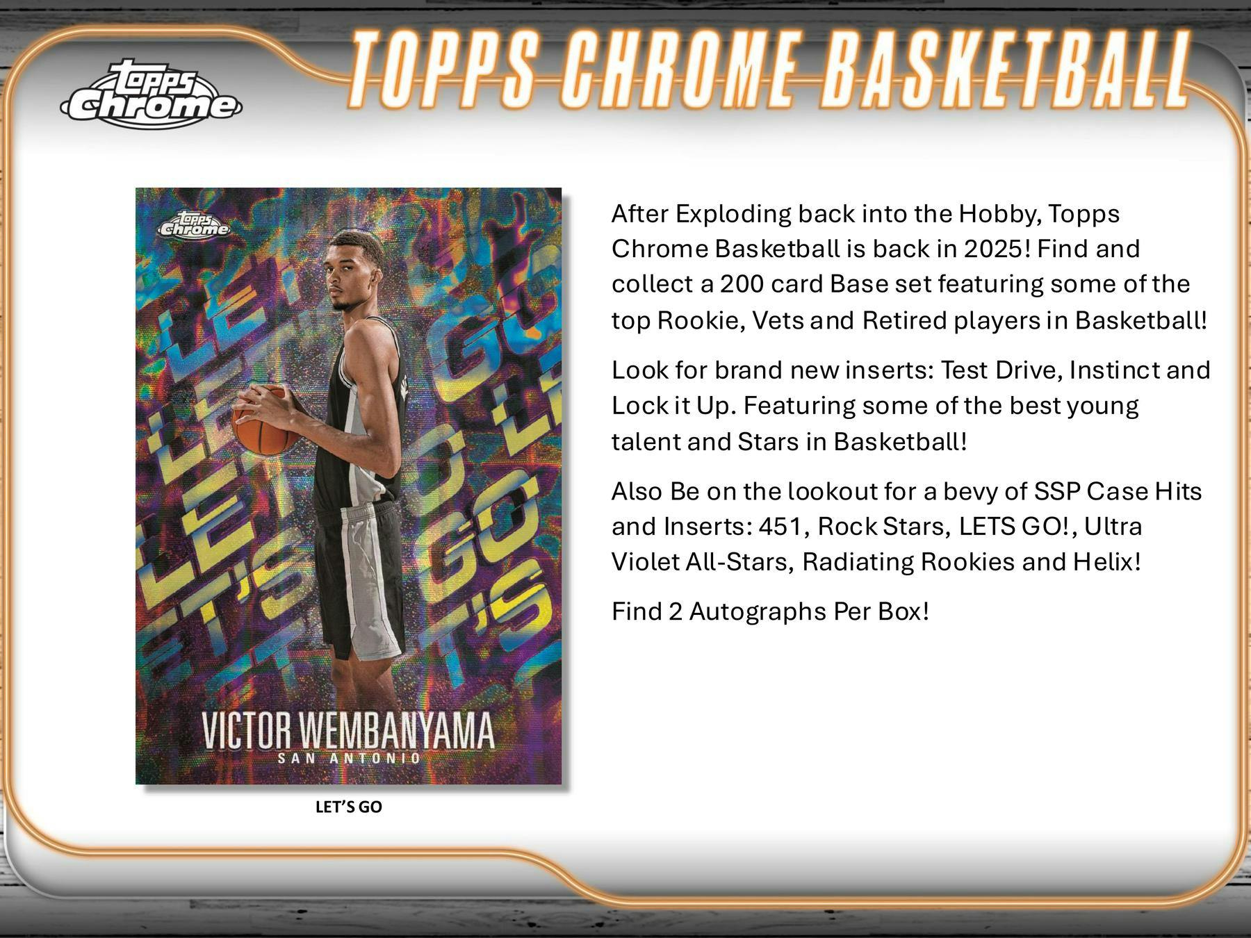 2024-25 Topps Chrome Basketball Hobby Box (6/12)