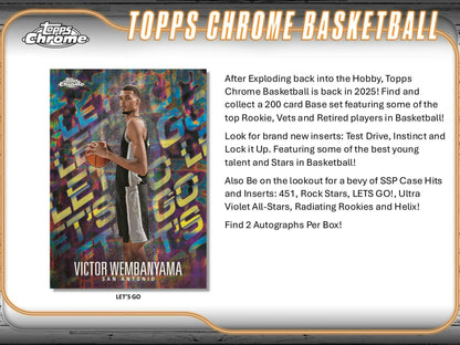 2024-25 Topps Chrome Basketball Blaster Pack (6/12)