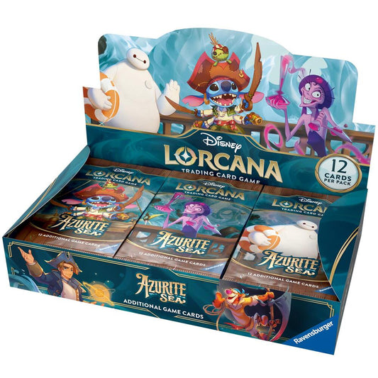 Disney Lorcana: Azurite Sea Booster Box - Azurite Sea (24 Packs of 12 Cards)