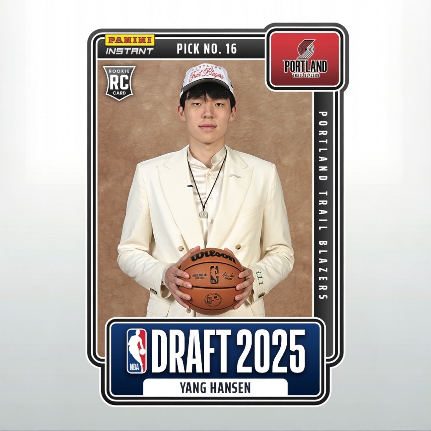 2025-26 Panini Instant NBA Draft Night YANG HANSEN #16 Base Card