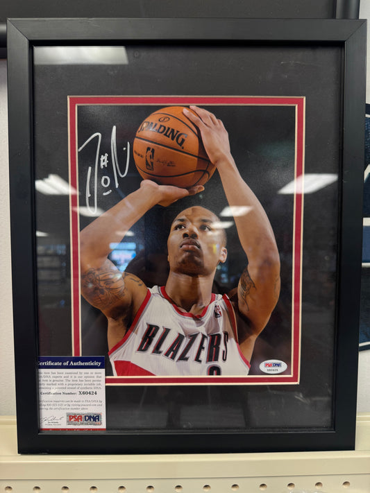 Damian Lillard (Trail Blazers) Black Matte Framed Autographed Photo w/ PSA COA