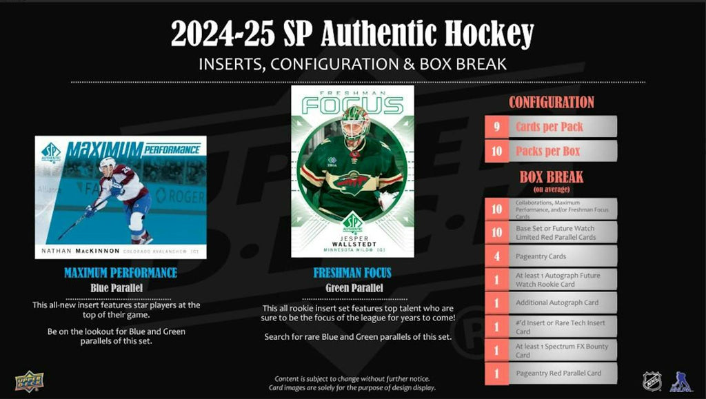 2024-25 Upper Deck SP Authentic Hockey Hobby Box (7/30)