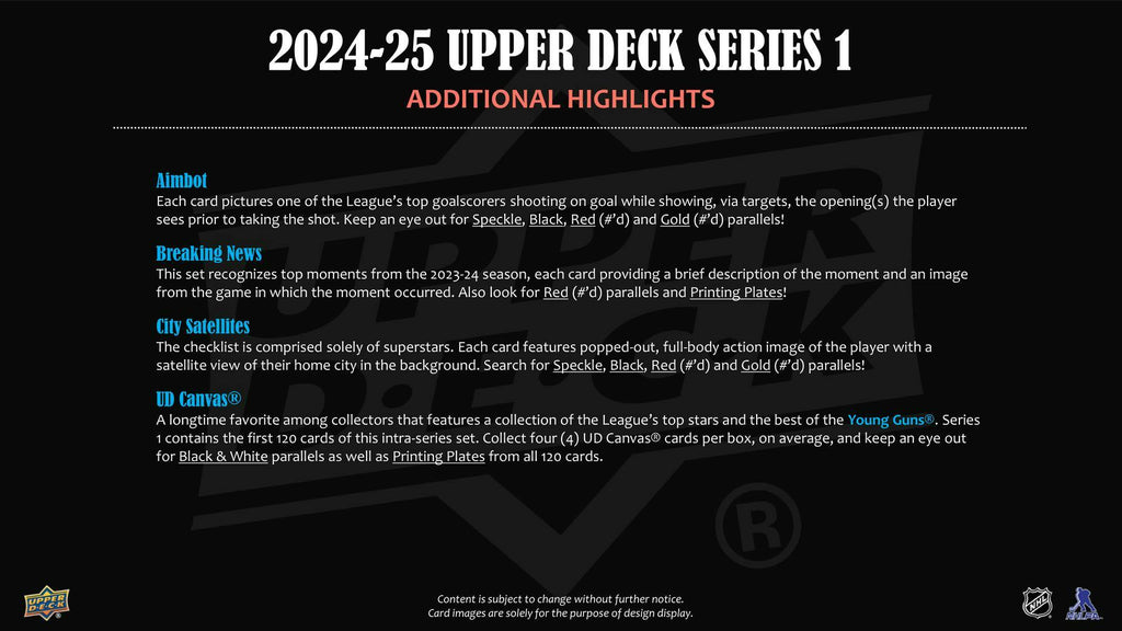 2024-25 Upper Deck Series 1 Hockey Tin