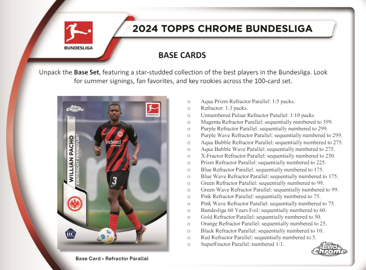 2023-24 Topps Chrome Bundesliga Soccer, Hobby Pack