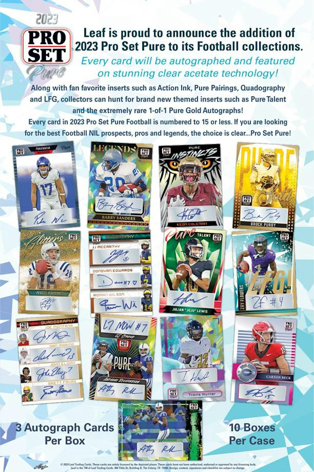 2023 Leaf Pro Set Pure Football, Hobby Box