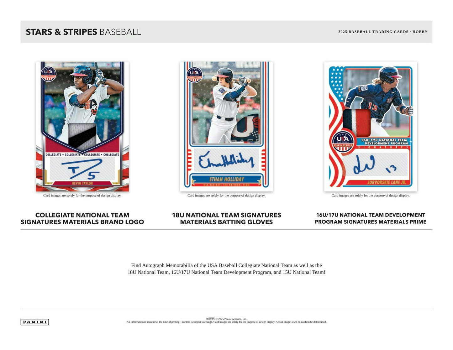2025 Panini USA Stars & Stripes Baseball Hobby Box (4/18)