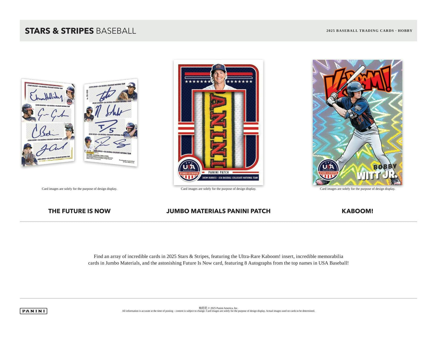 2025 Panini USA Stars & Stripes Baseball Hobby Box (4/18)