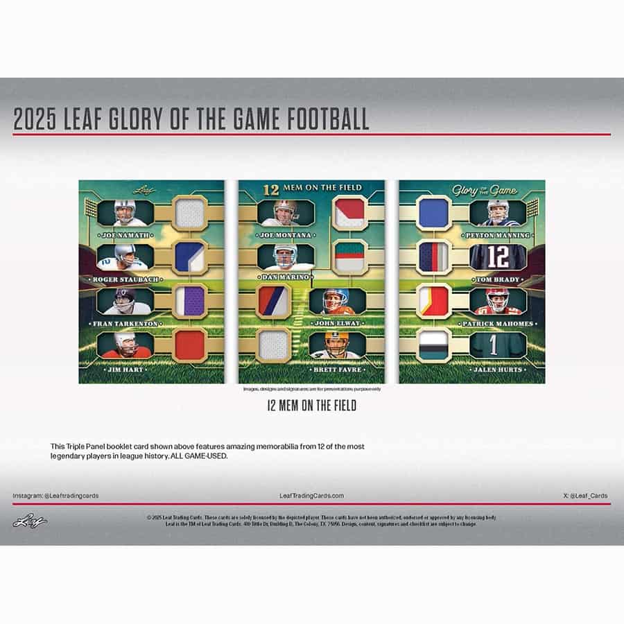 2025 Leaf Glory of the Game Football Hobby Box (8/20)