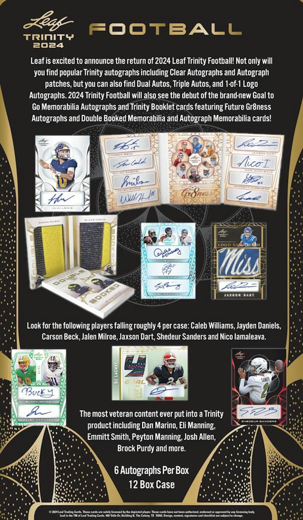 2024 Leaf Trinity Football, Hobby Box