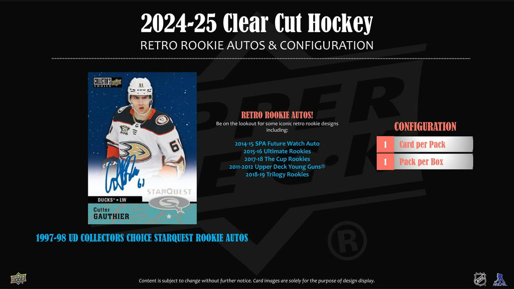 2024-25 Upper Deck Clear Cut Hockey Hobby Box