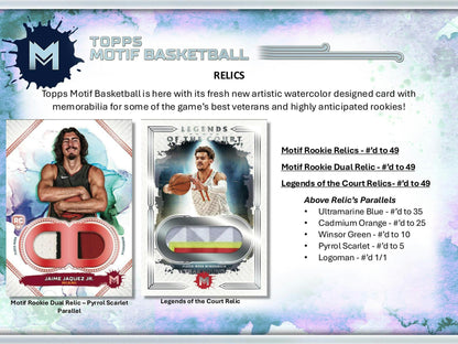 2023-24 Topps Motif Basketball Hobby Box (4/25)
