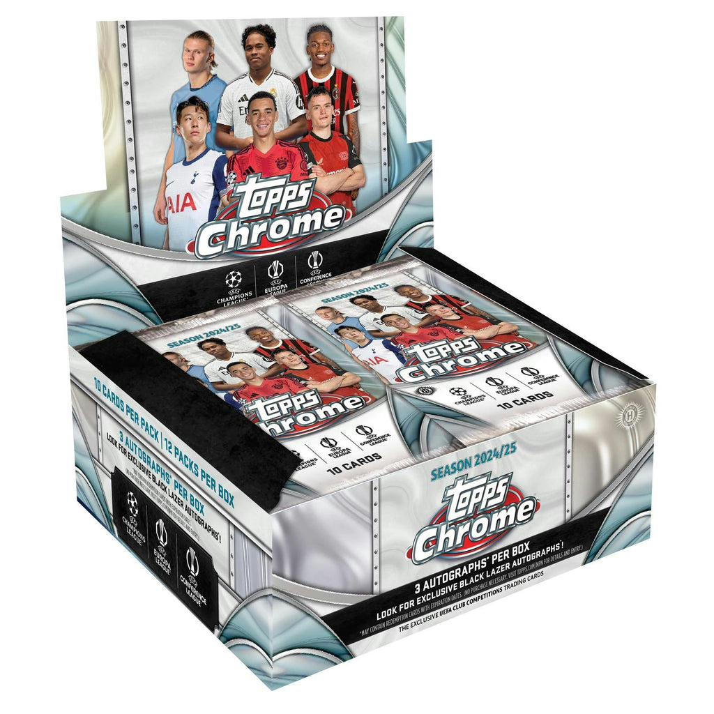 2024-25 Topps Chrome UEFA Club Competitions Soccer Hobby Jumbo Box (5/15)
