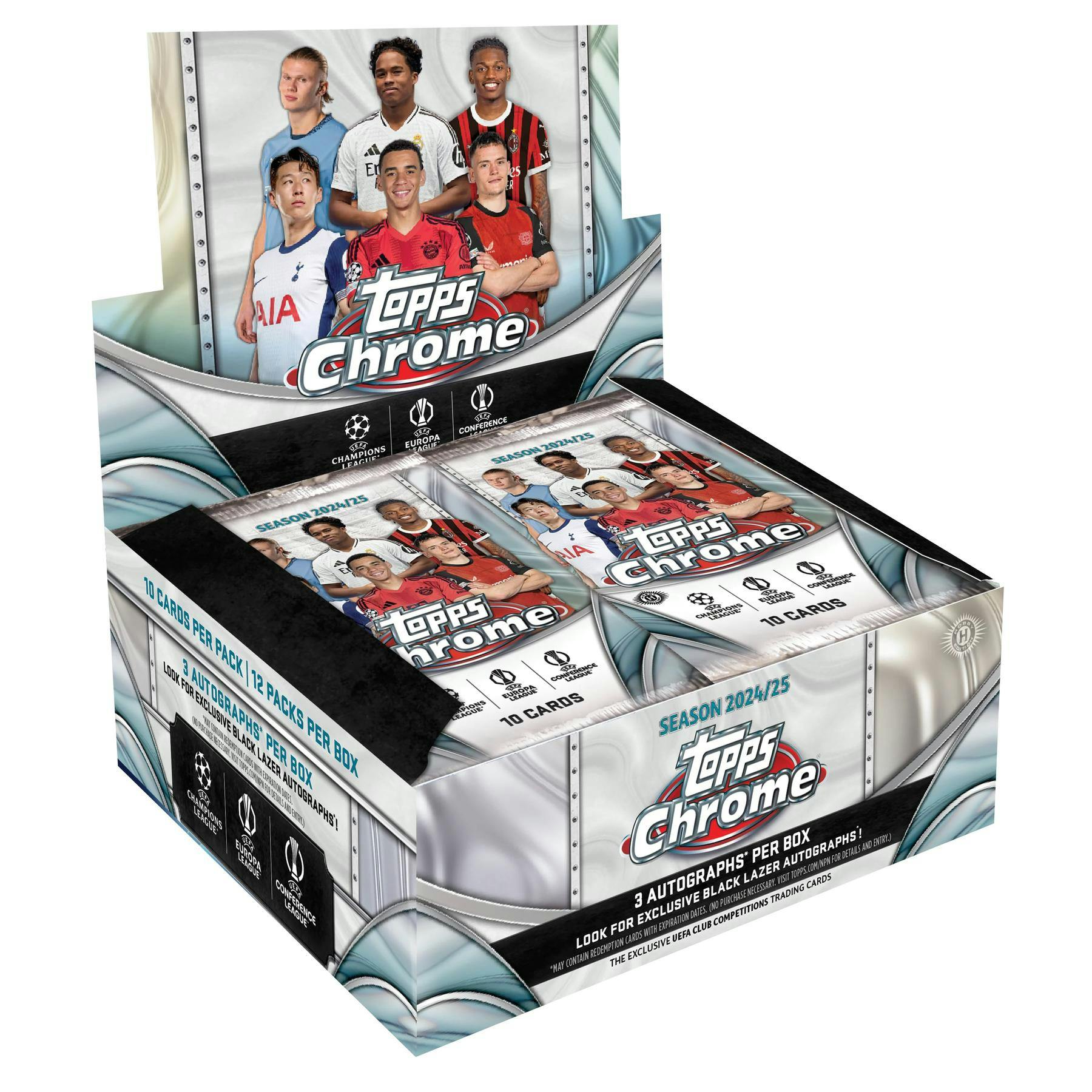 2024-25 Topps Chrome UEFA Club Competitions Soccer Hobby Jumbo Box (5/15)
