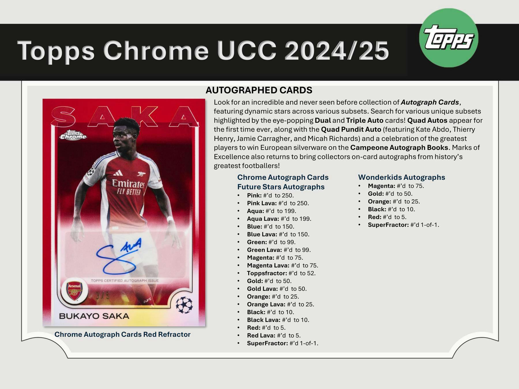2024-25 Topps Chrome UEFA Club Competitions Soccer Hobby Jumbo Box (5/15)
