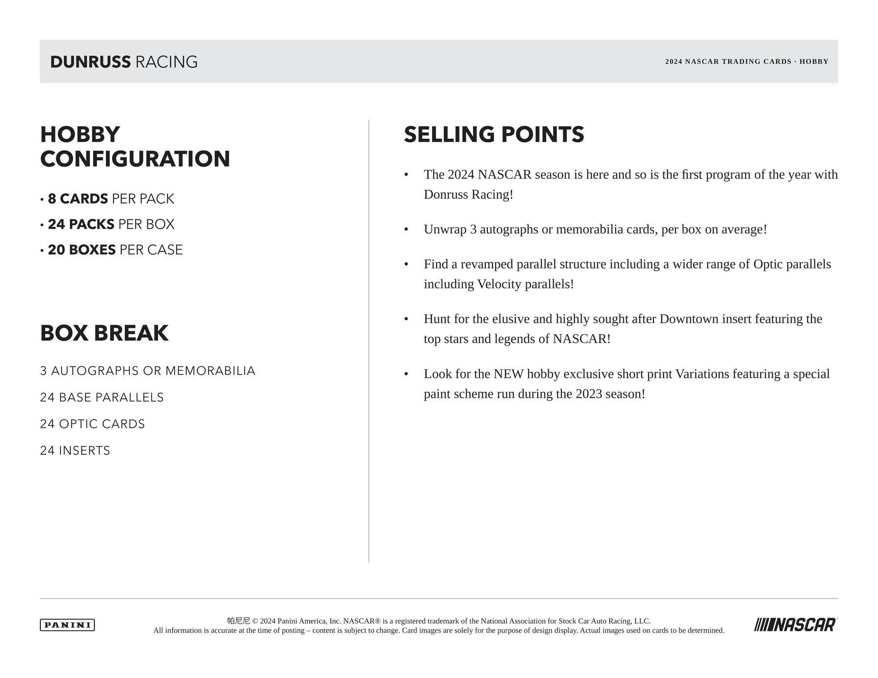 2024 Topps Donruss Racing Hobby Box