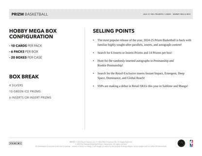 2024-25 Panini Prizm Basketball Mega Hobby Box (Green Ice)