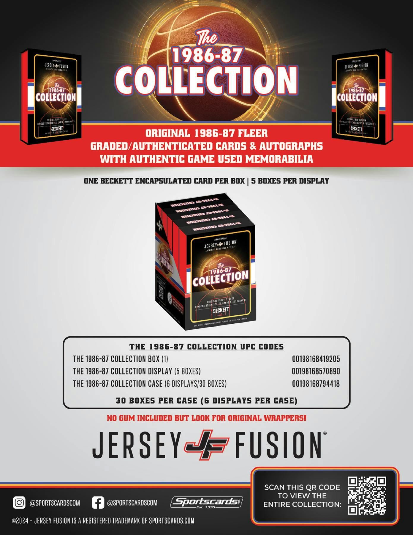 Jersey Fusion: The 1986-87 Collection Basketball, Hobby Box (5-Pack)