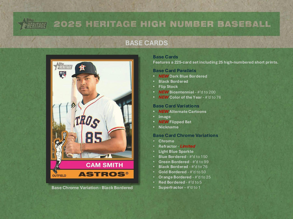 2025 Topps Heritage High Number Baseball Hobby Box (12/17)