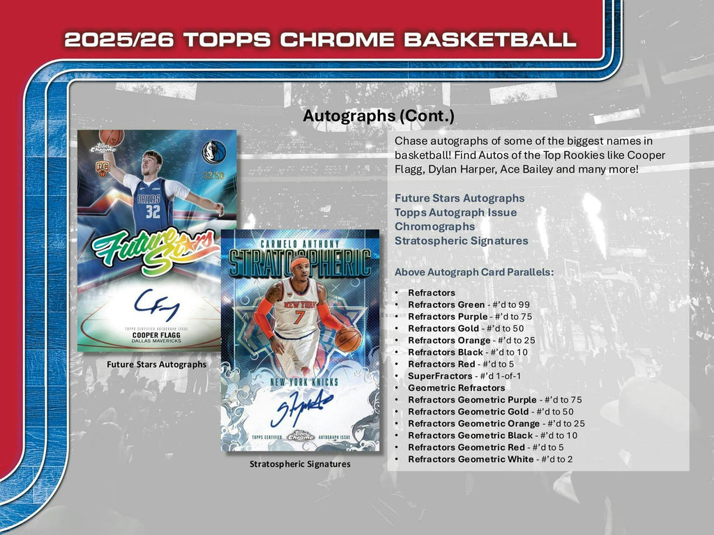 2025-26 Topps Chrome Basketball 7-Pack Blaster 40-Box Case (12/18)
