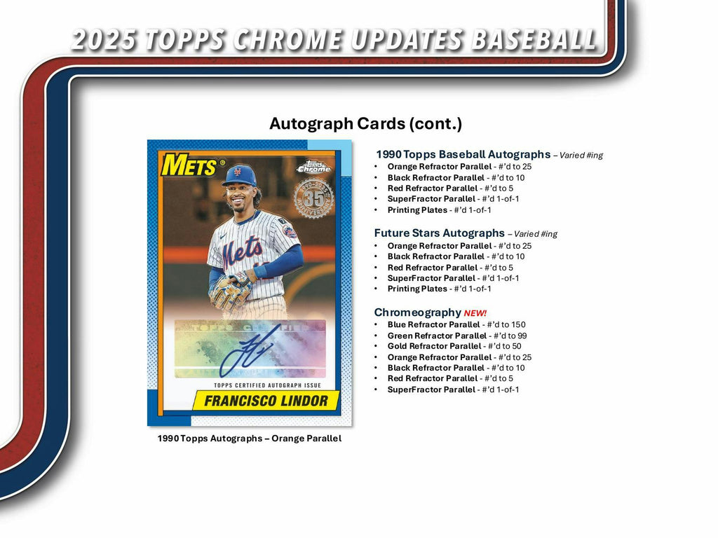 2025 Topps Chrome Update Series Baseball Mega 20-Box Case (12/17)