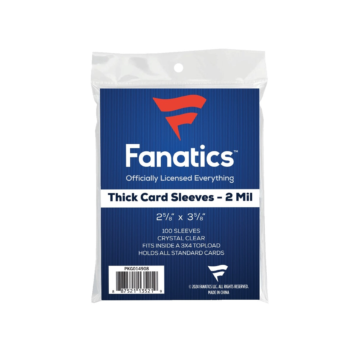 Fanatics Thick Card Sleeves (2-3/4”x3-3/16”), 100ct Pack
