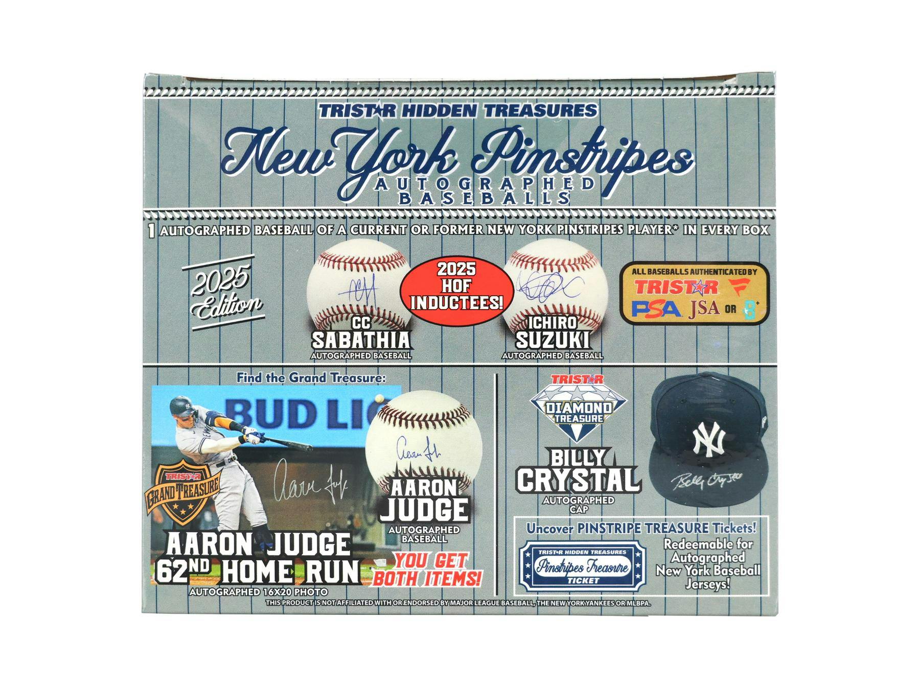 2025 TriStar New York Pinstripes Autographed Baseball Hobby Box (4/30)