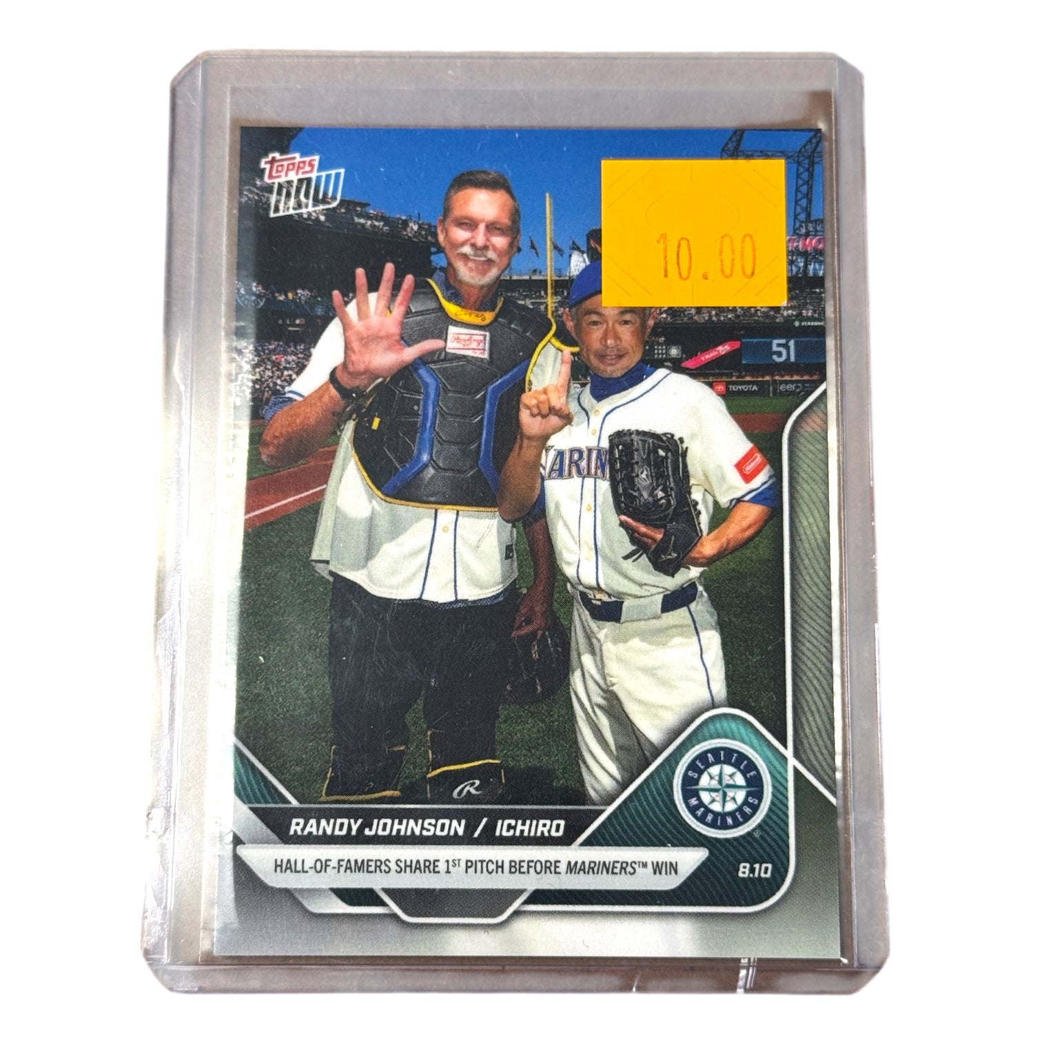 2025 Topps Now Randy Johnson / Ichiro Share 1st Pitch Before Mariners Win (8.10.25) #542
