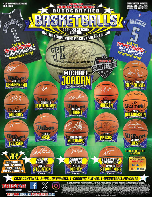 2024-25 TriStar Hidden Treasures Autographed Basketballs Season Edition Hobby Box