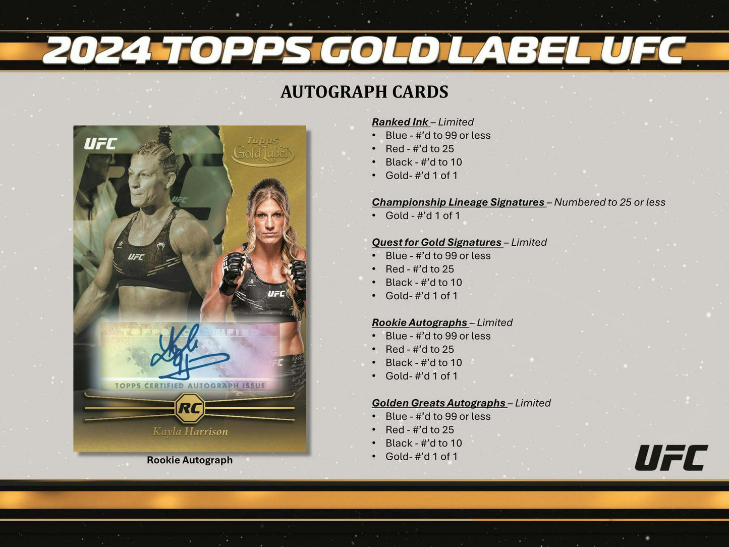 2024 Topps Gold Label UFC Hobby Box (Presell 12/13)