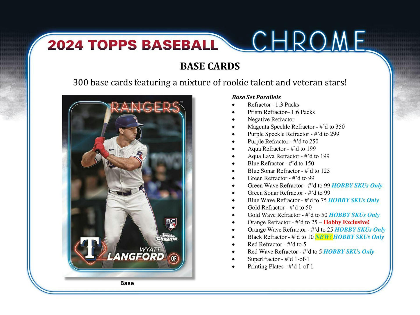 2024 Topps Chrome Baseball, Hobby Box