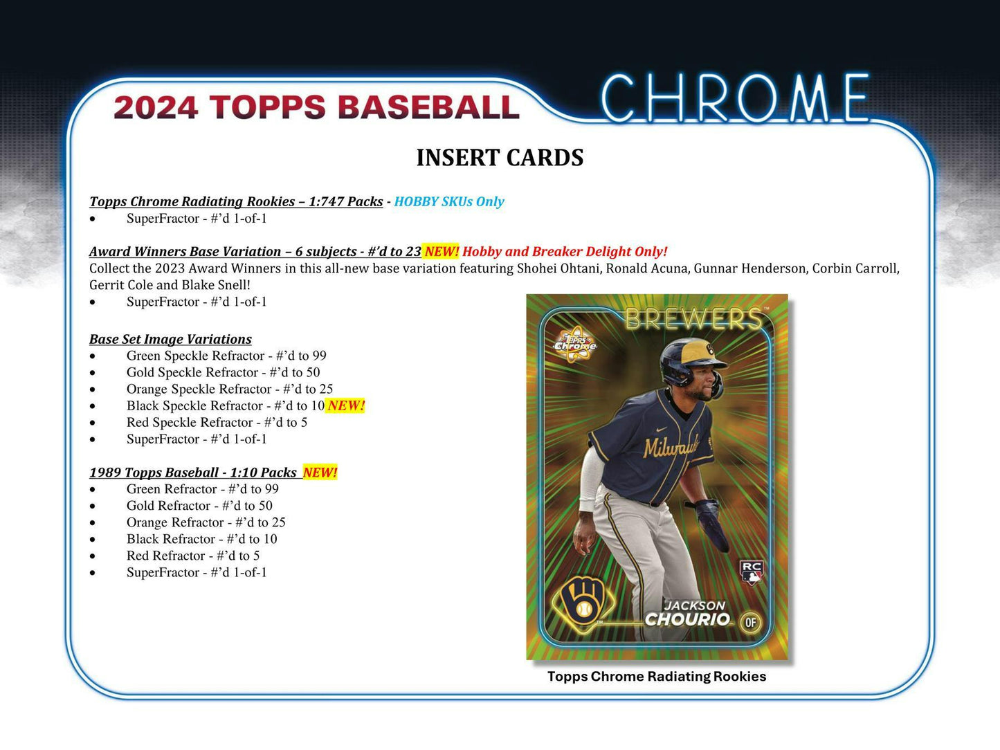 2024 Topps Chrome Baseball, Hobby Box