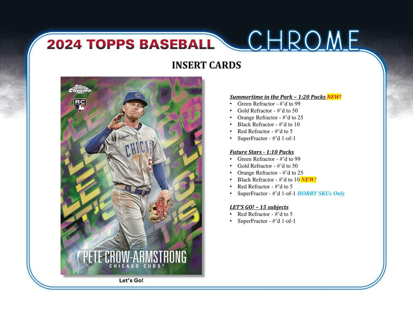 2024 Topps Chrome Baseball, Hobby Box